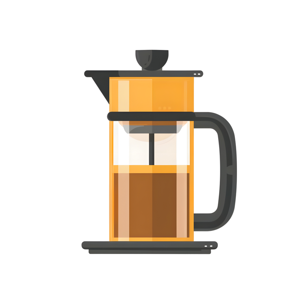 French press icon against transparent background Generated by Ai png
