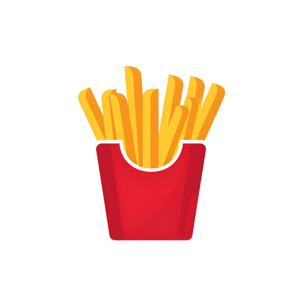 French fries icon against transparent background Generated by Ai png