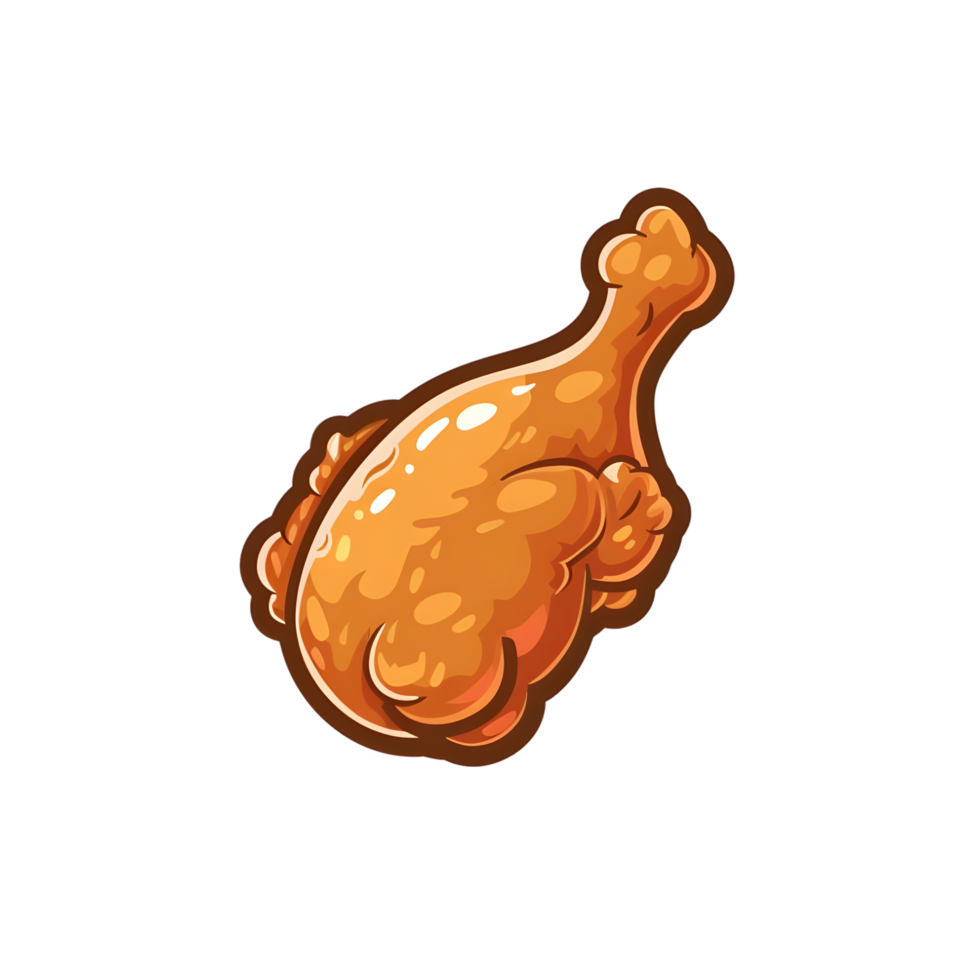 Fried chicken icon against transparent background Generated by Ai png