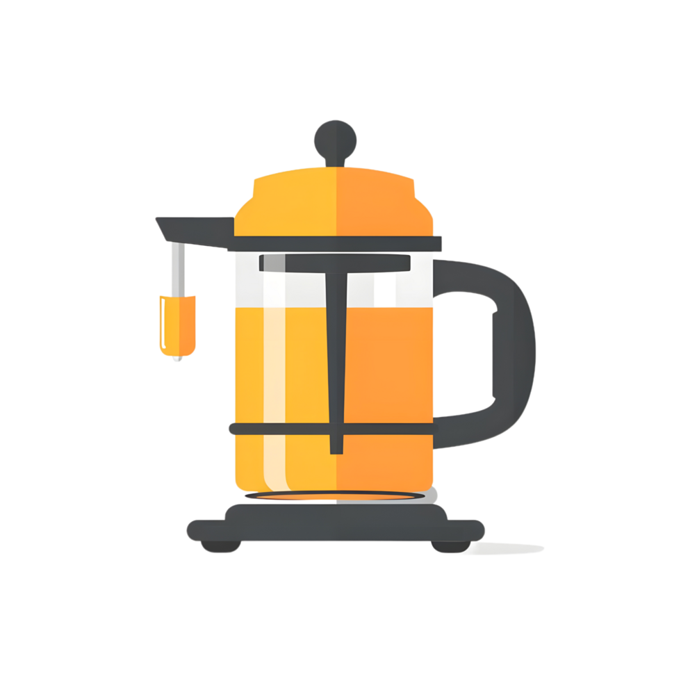 French press icon against transparent background Generated by Ai png