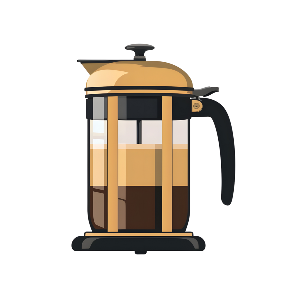 French press icon against transparent background Generated by Ai png