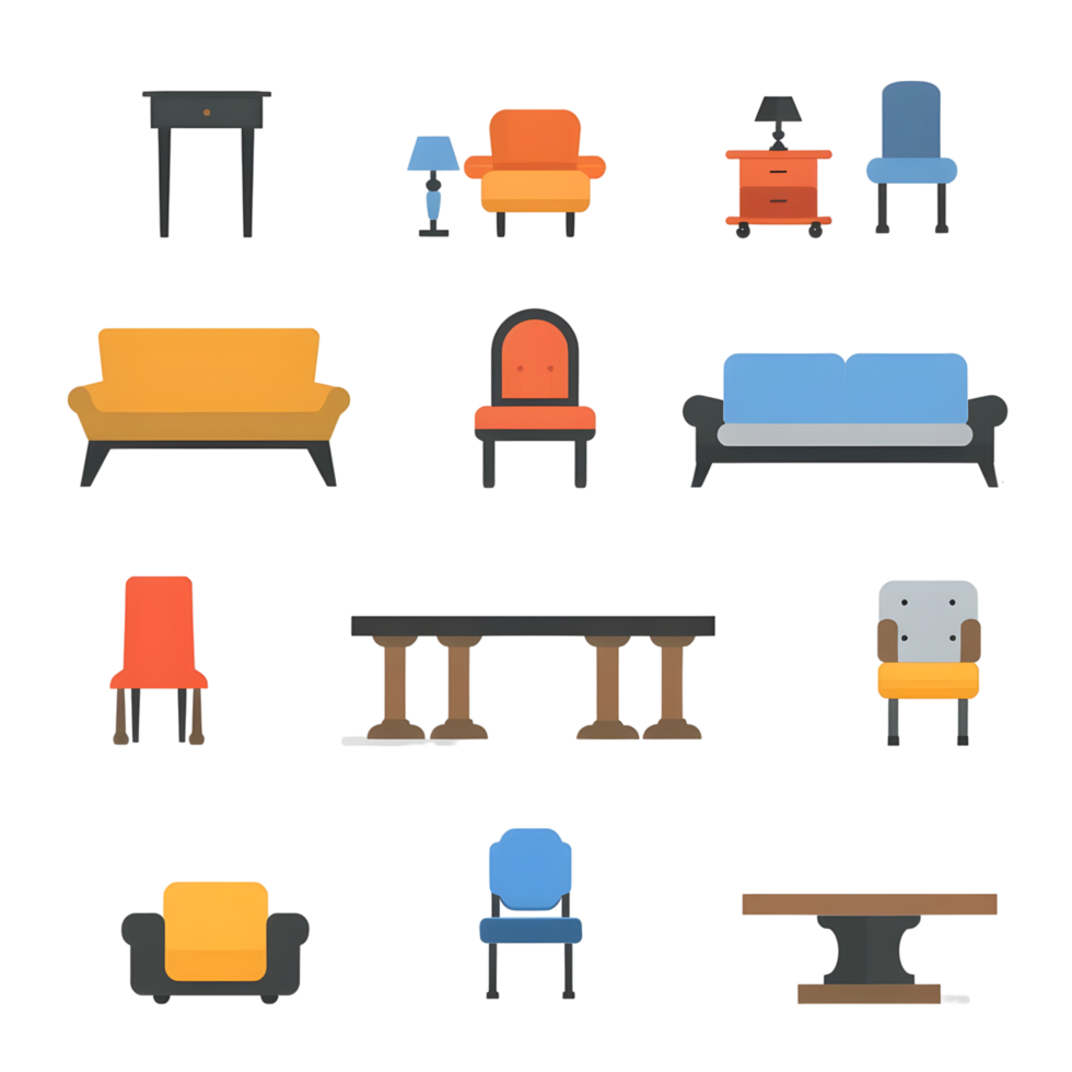 Furniture icon against transparent background Generated by Ai png