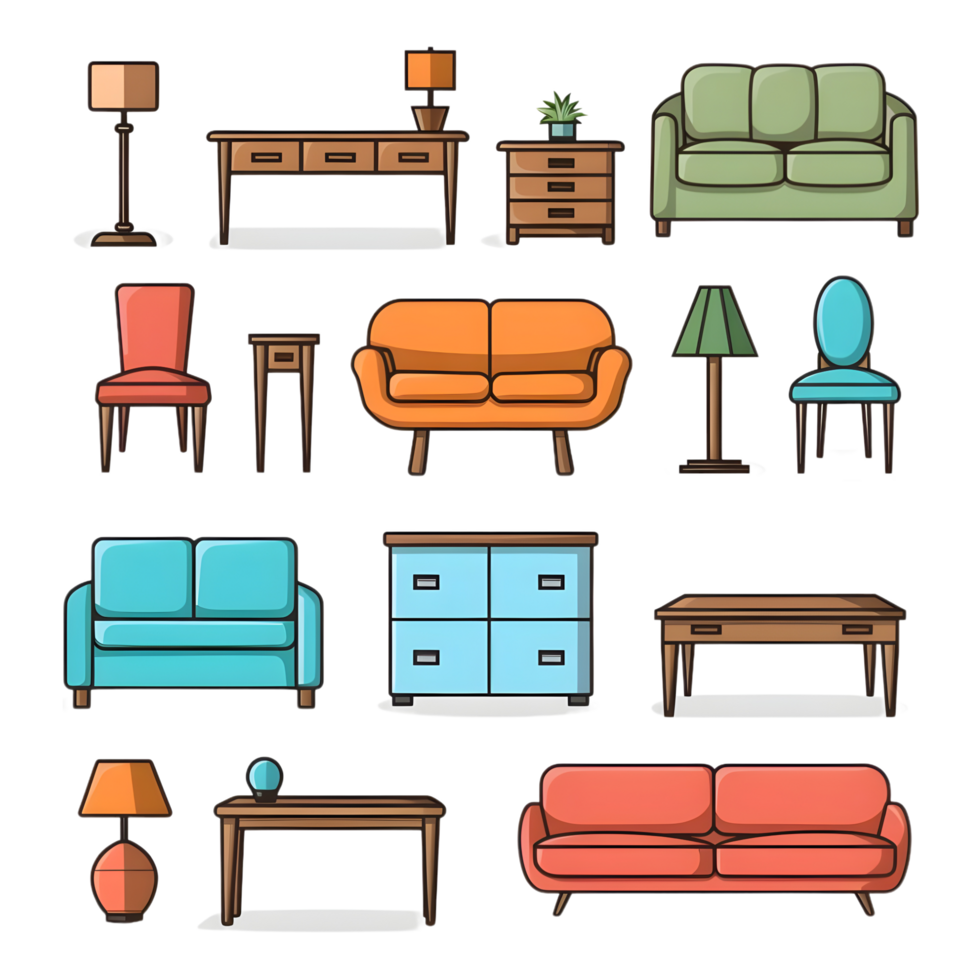 Furniture icon against transparent background Generated by Ai png