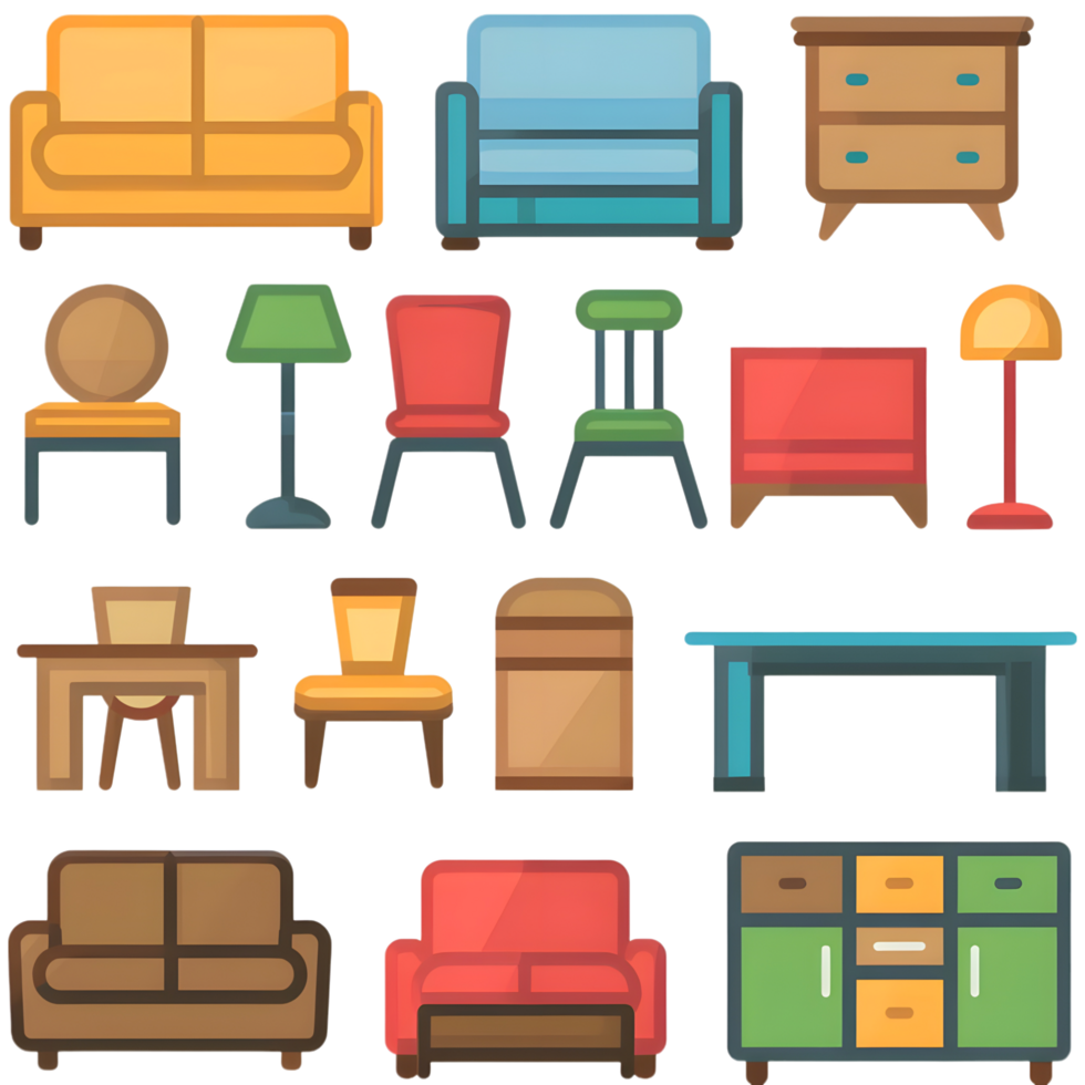 Furniture icon against transparent background Generated by Ai png