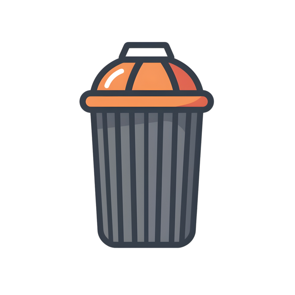 Garbage icon against transparent background Generated by Ai png