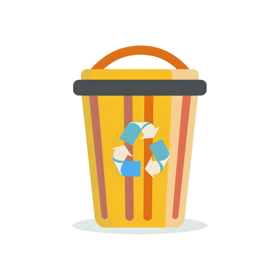 Garbage icon against transparent background Generated by Ai png