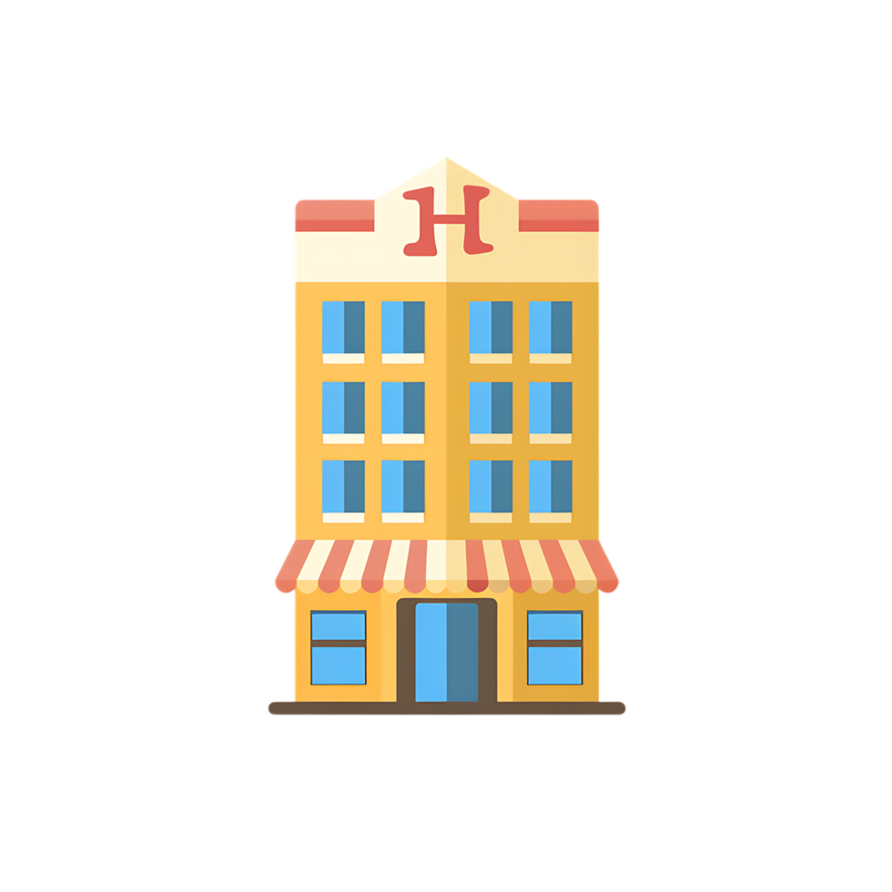 hotel icon against transparent background Generated by Ai png