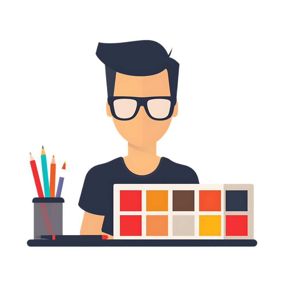 Graphic Designer icon against transparent background Generated by Ai png