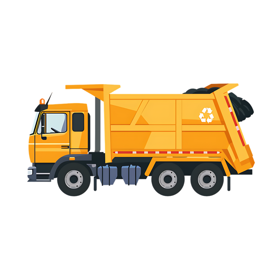 Garbage truck icon against transparent background Generated by Ai png