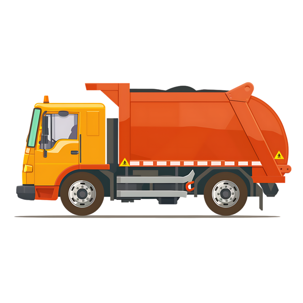 Garbage truck icon against transparent background Generated by Ai png