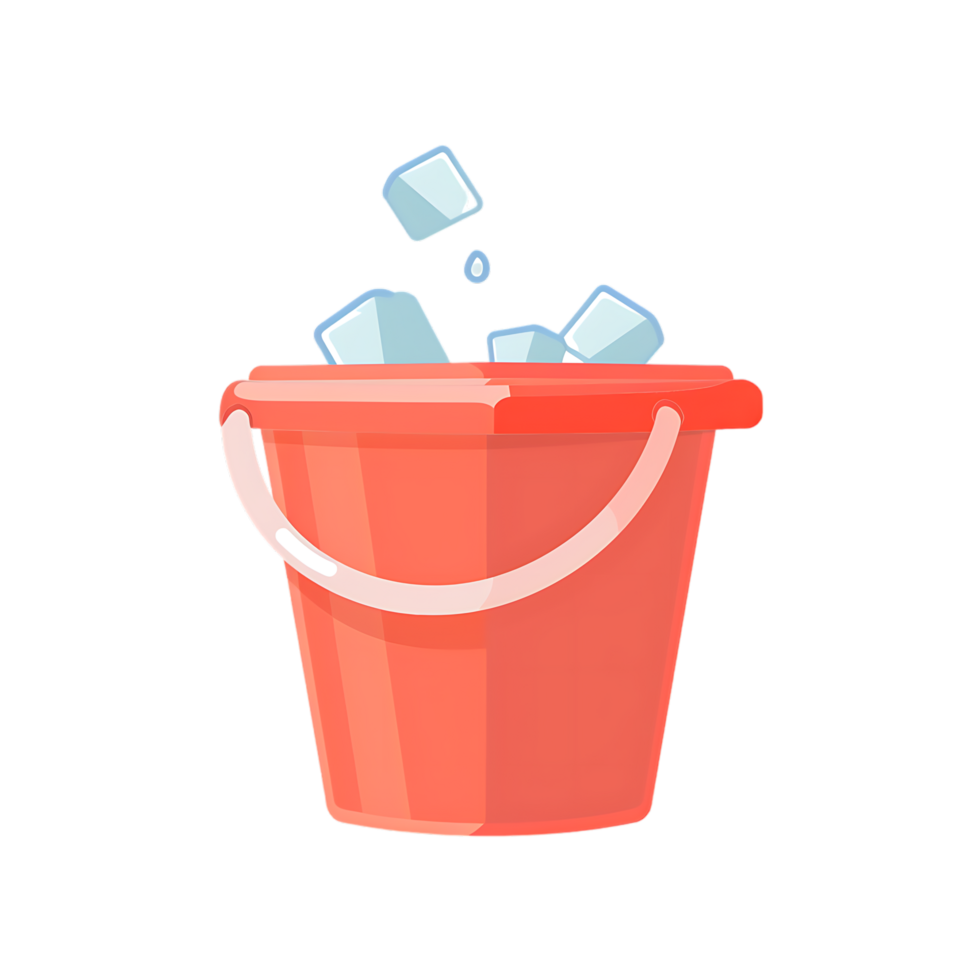 Ice bucket colored flat icon against transparent background Generated by Ai png