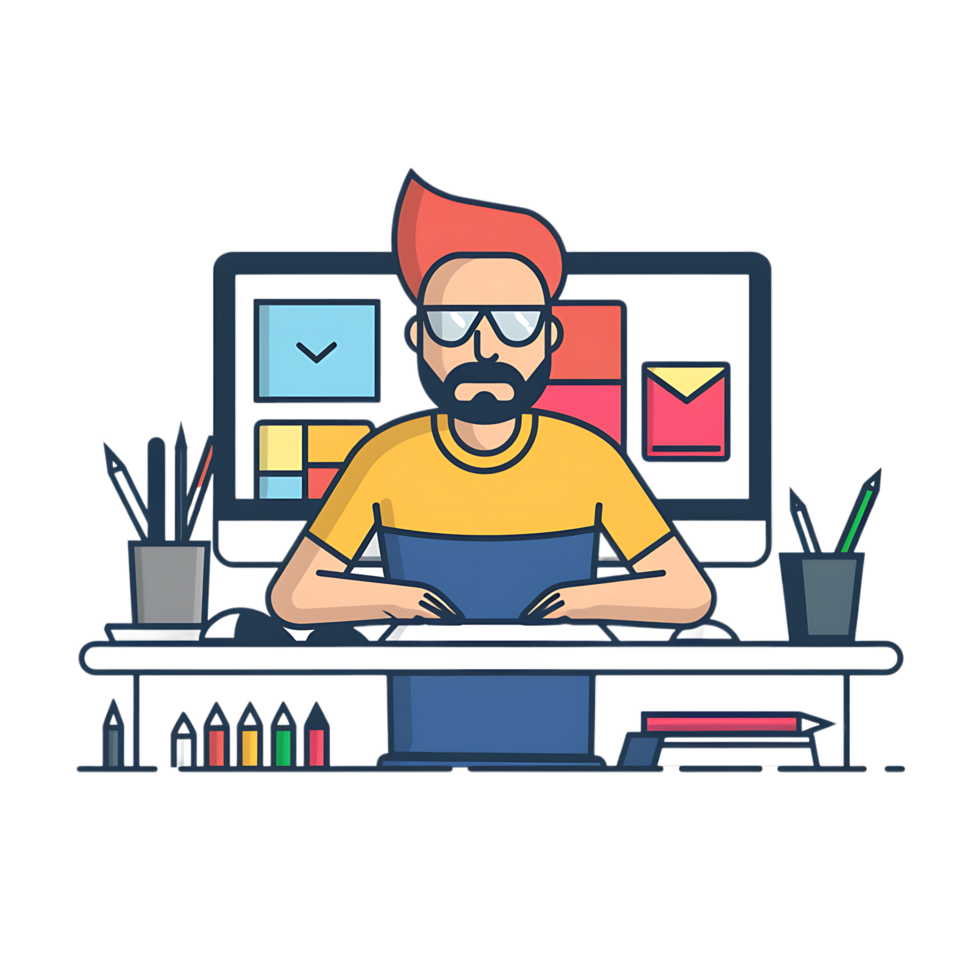 Graphic Designer icon against transparent background Generated by Ai png