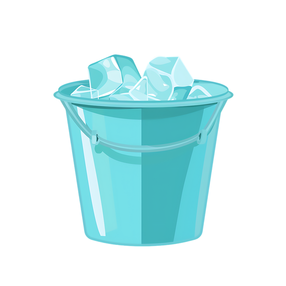Ice bucket colored flat icon against transparent background Generated by Ai png