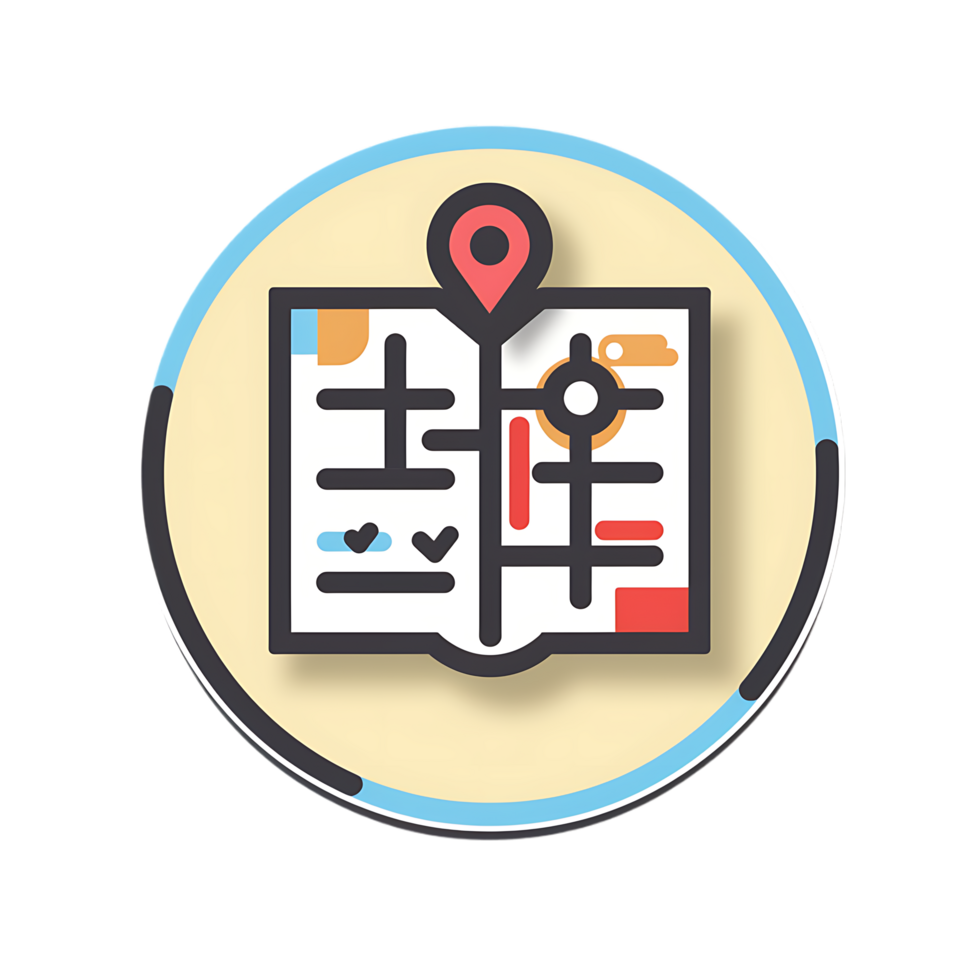 Itinerary Planning icon against transparent background Generated by Ai png