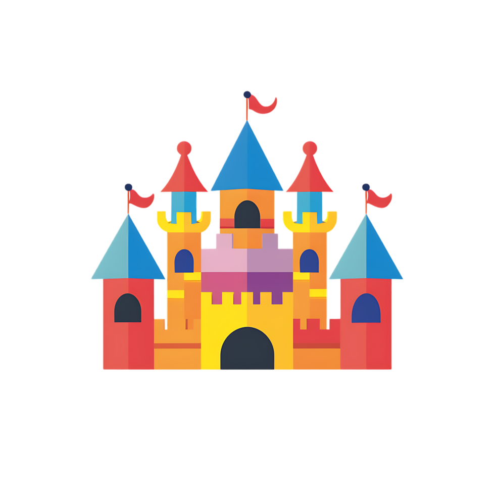 Jumping castle icon against transparent background generated by Ai png