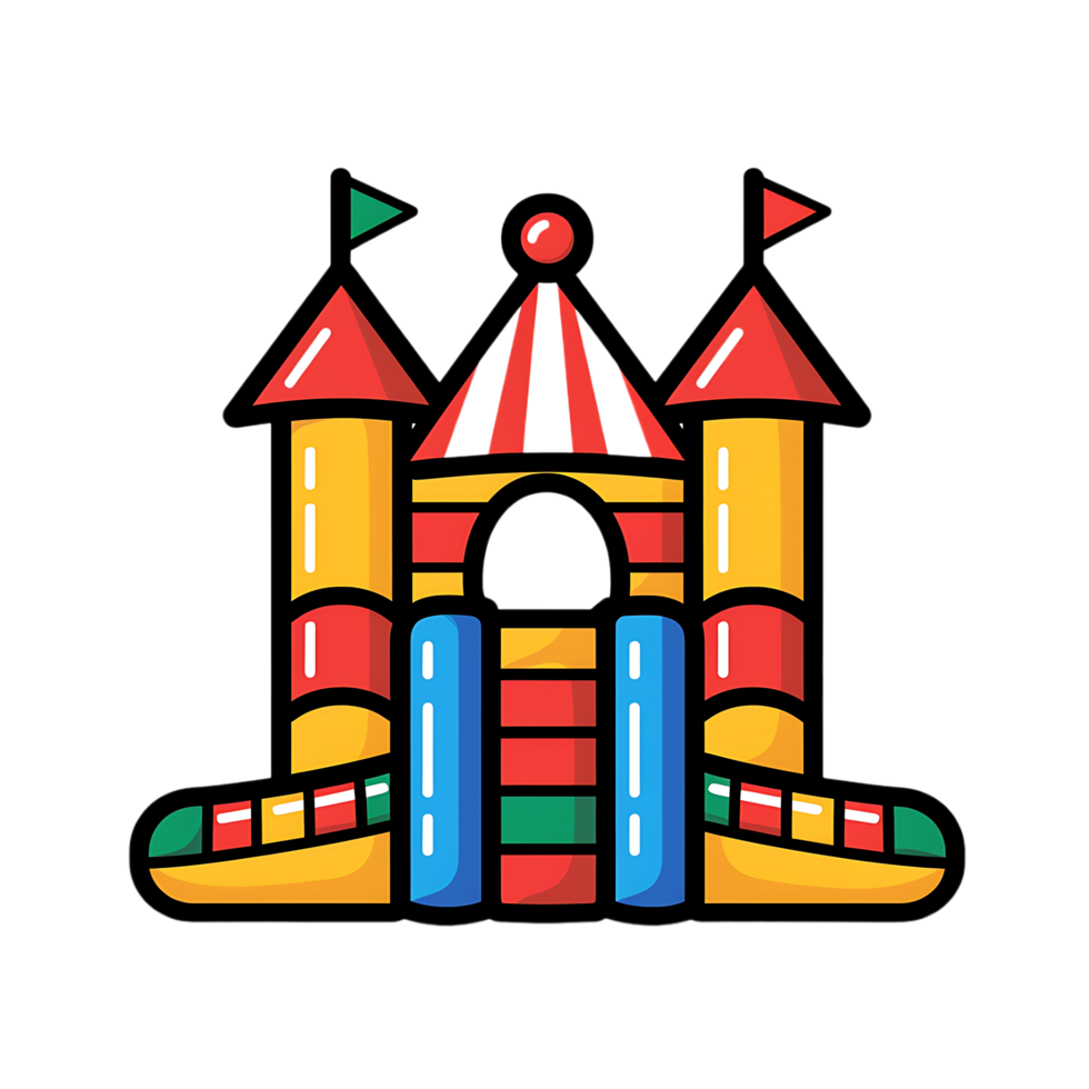 Jumping castle icon against transparent background generated by Ai png