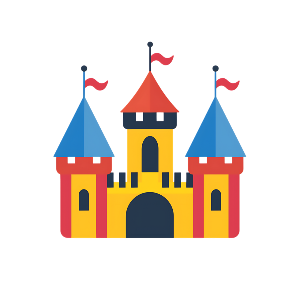 Jumping castle icon against transparent background generated by Ai png