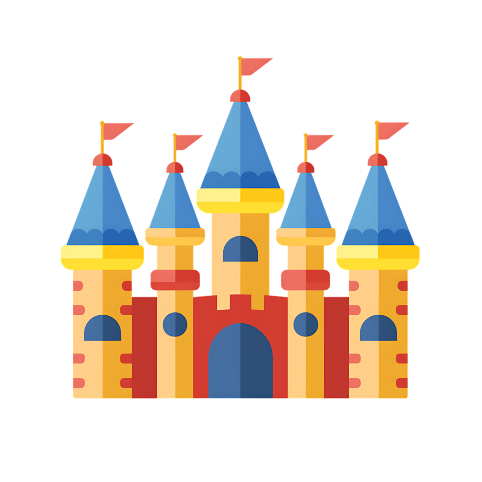 Jumping castle icon against transparent background generated by Ai png
