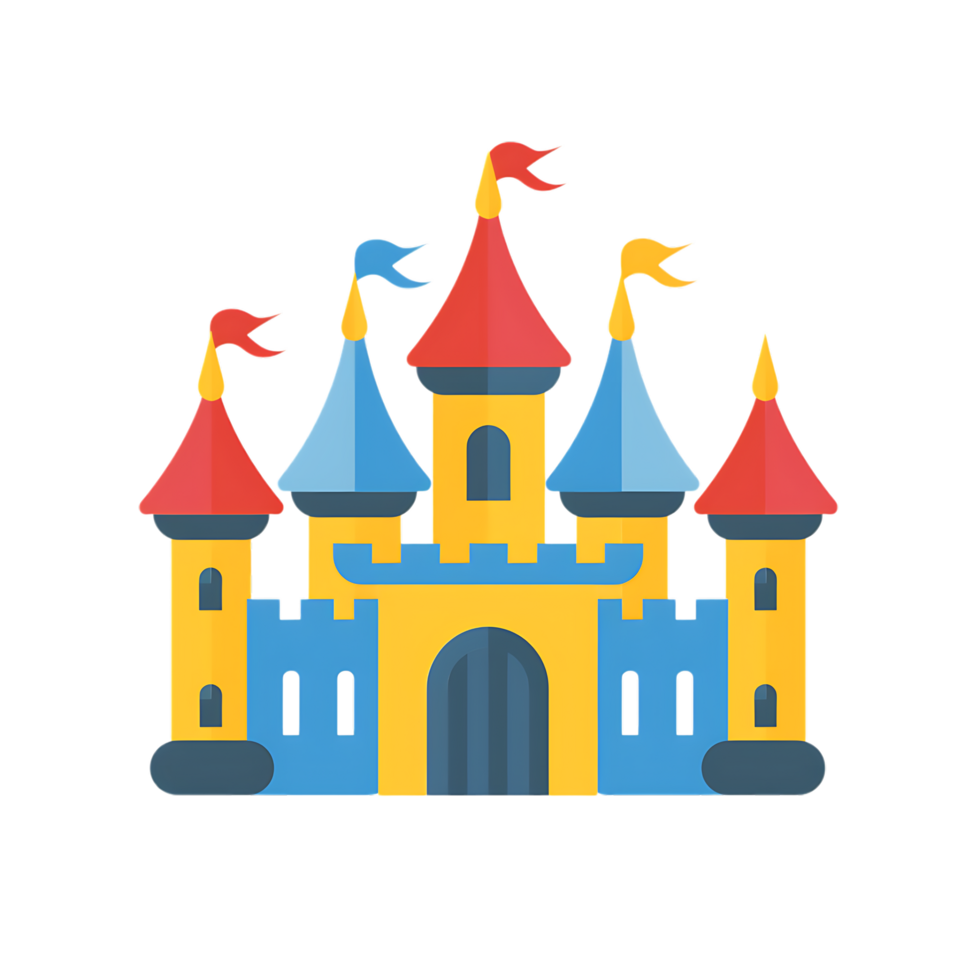 Jumping castle icon against transparent background generated by Ai png