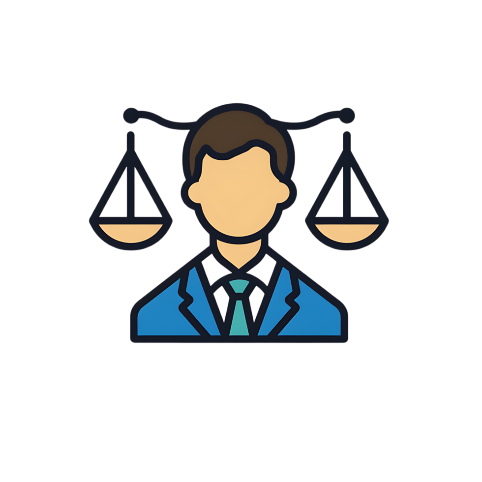 Lawyer icon against transparent background generated by Ai png