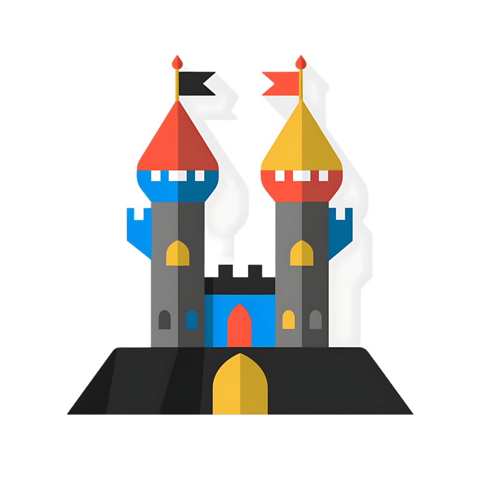 Jumping castle icon against transparent background generated by Ai png
