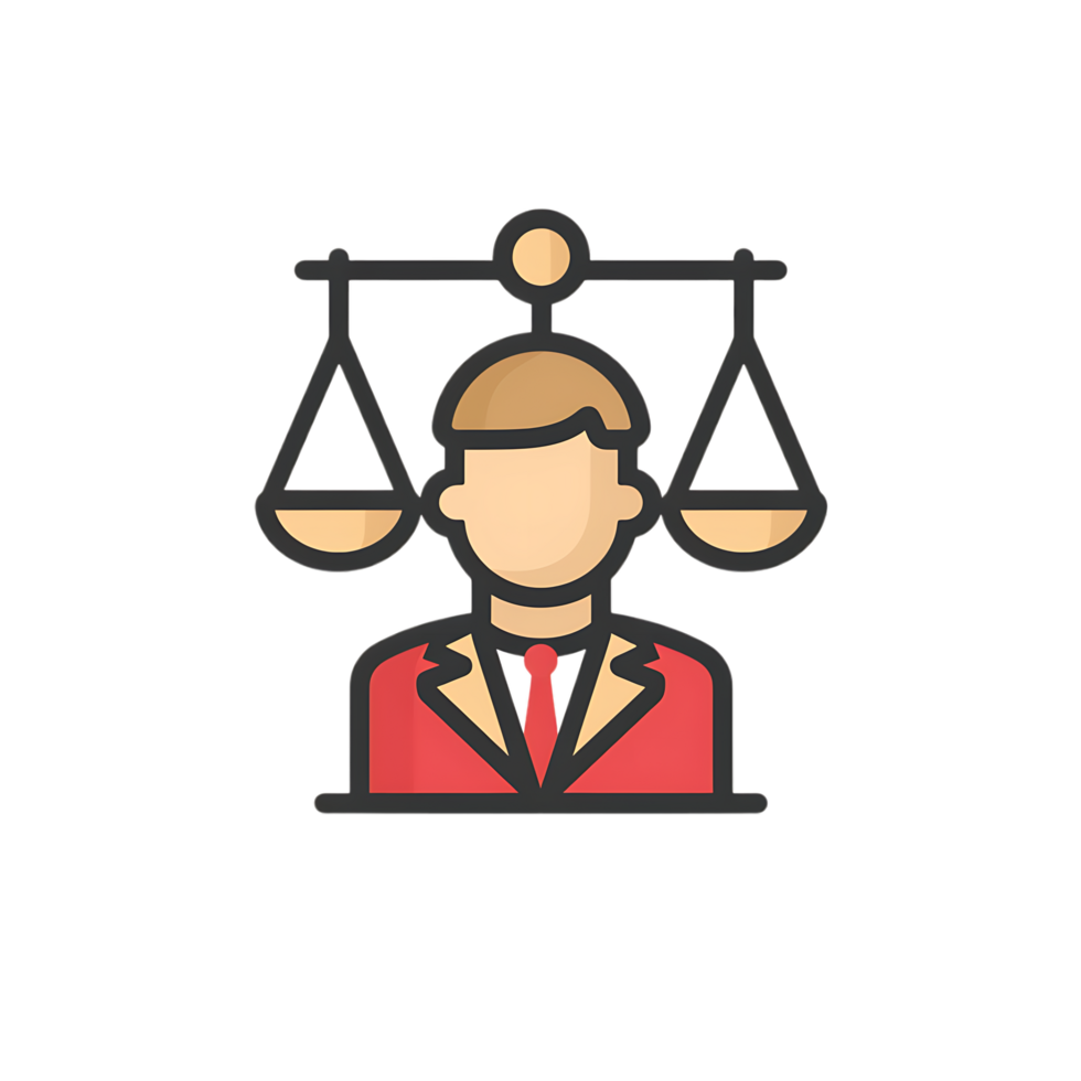 Lawyer icon against transparent background generated by Ai png