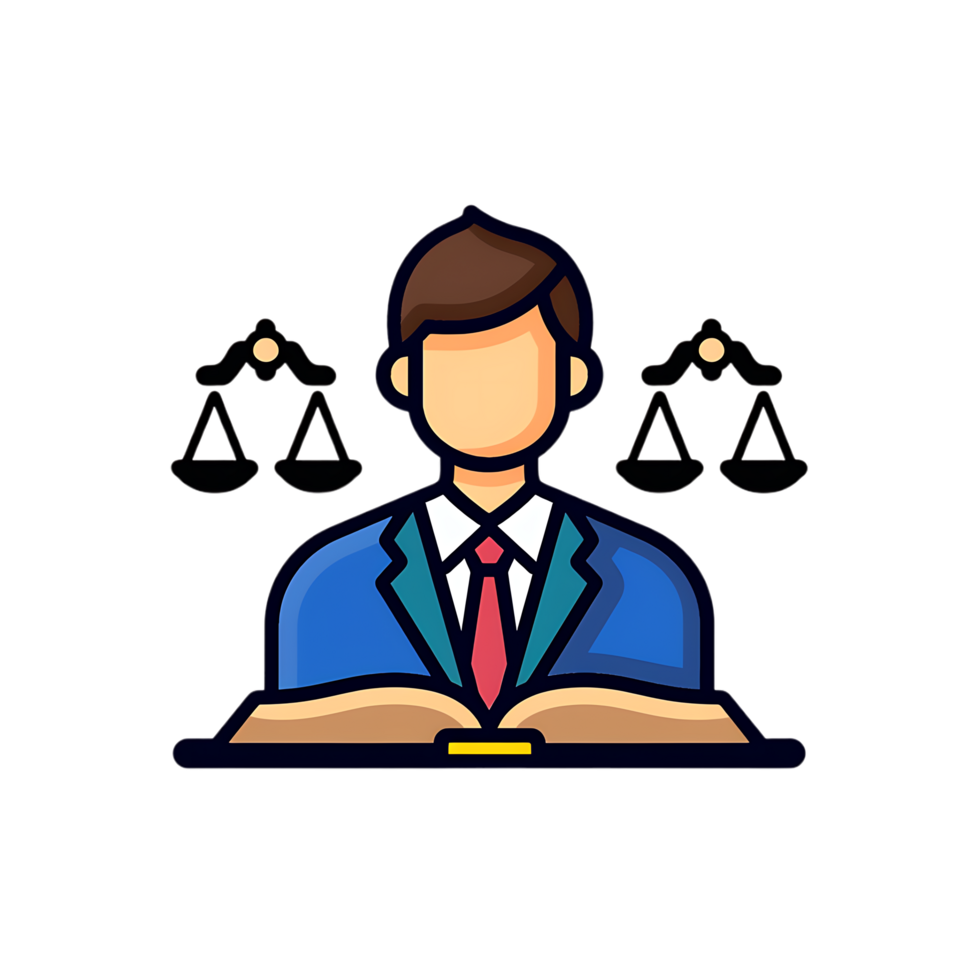 Lawyer icon against transparent background generated by Ai png