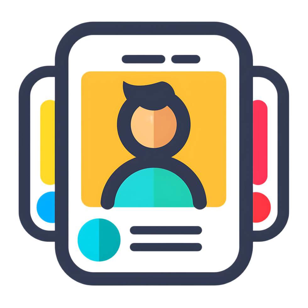 hr software colored flat icon against transparent background png