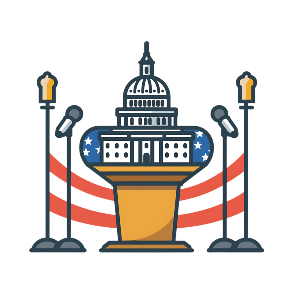Inauguration icon against transparent background Generated by Ai png