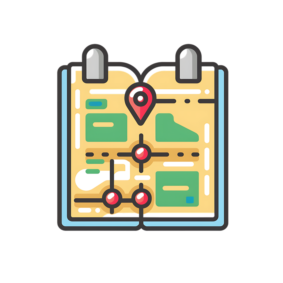 Itinerary Planning icon against transparent background Generated by Ai png