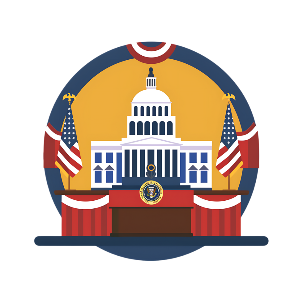 Inauguration icon against transparent background Generated by Ai