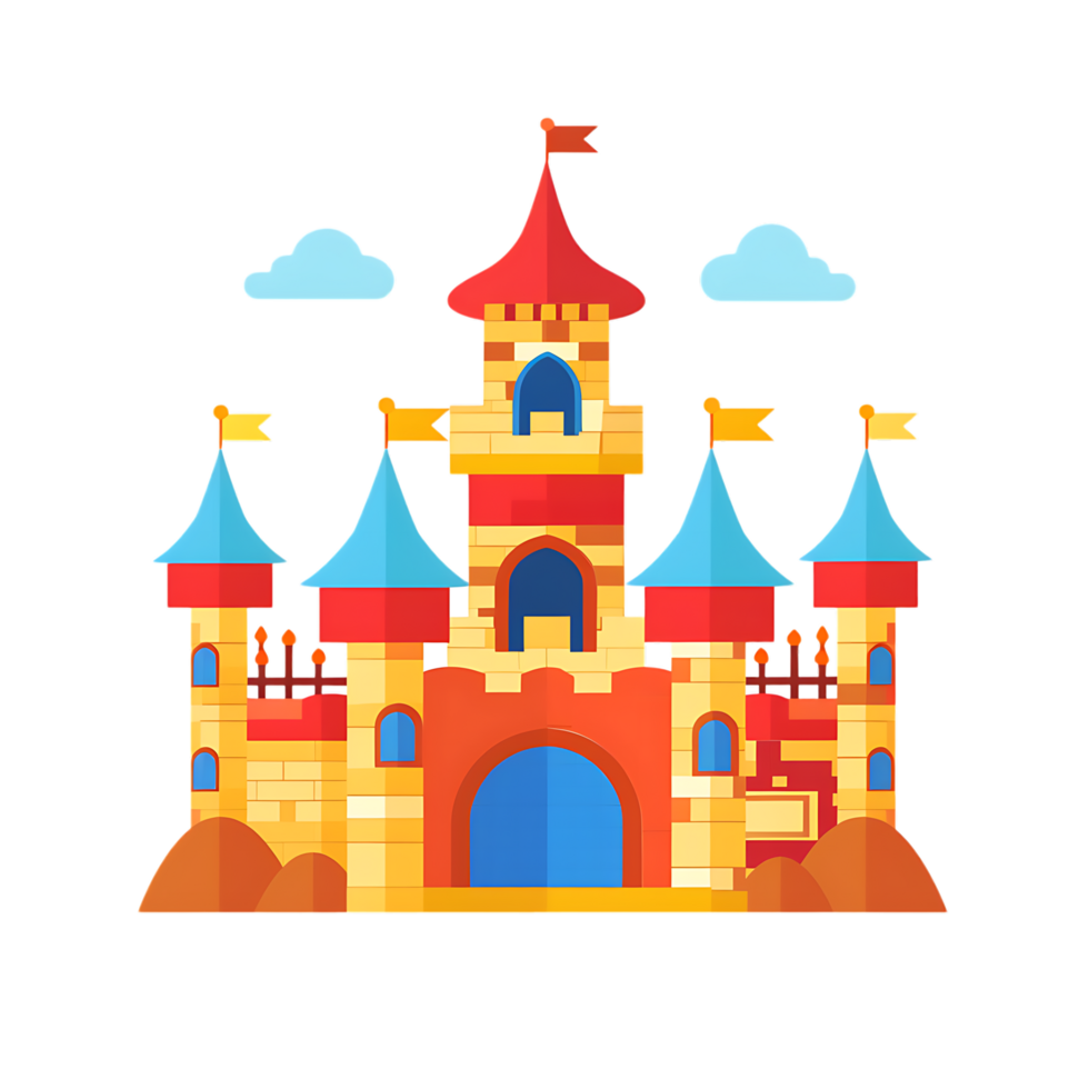 Jumping castle icon against transparent background generated by Ai png