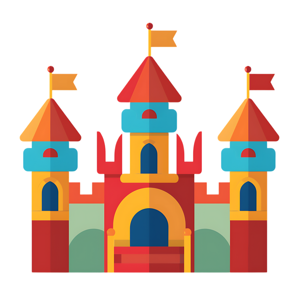 Jumping castle icon against transparent background generated by Ai png