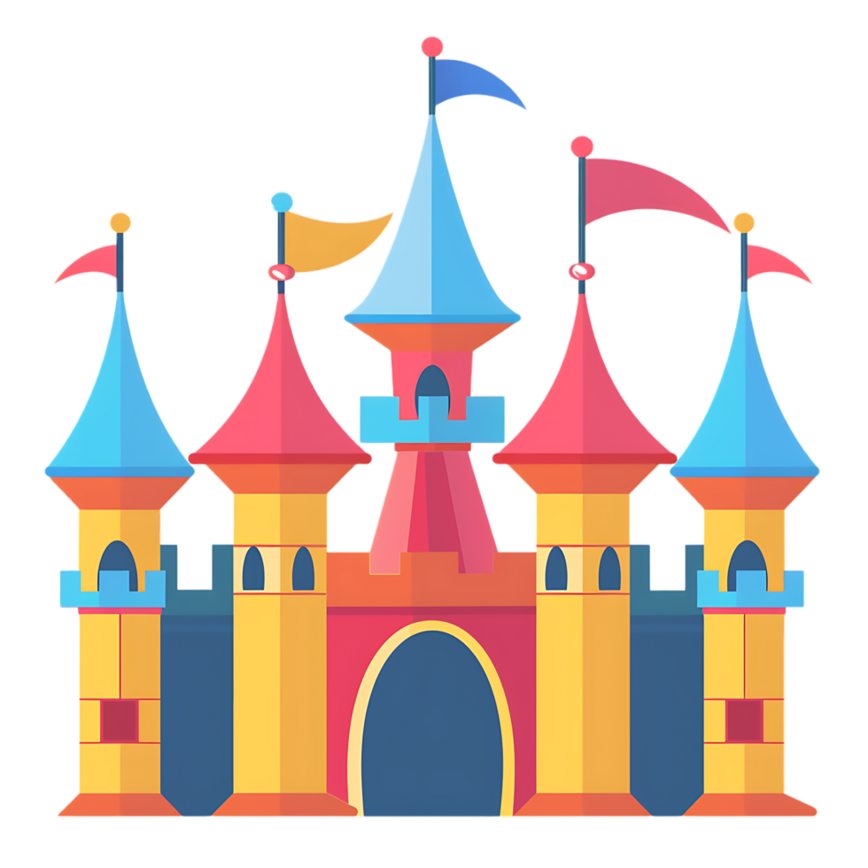 Jumping castle icon against transparent background generated by Ai png