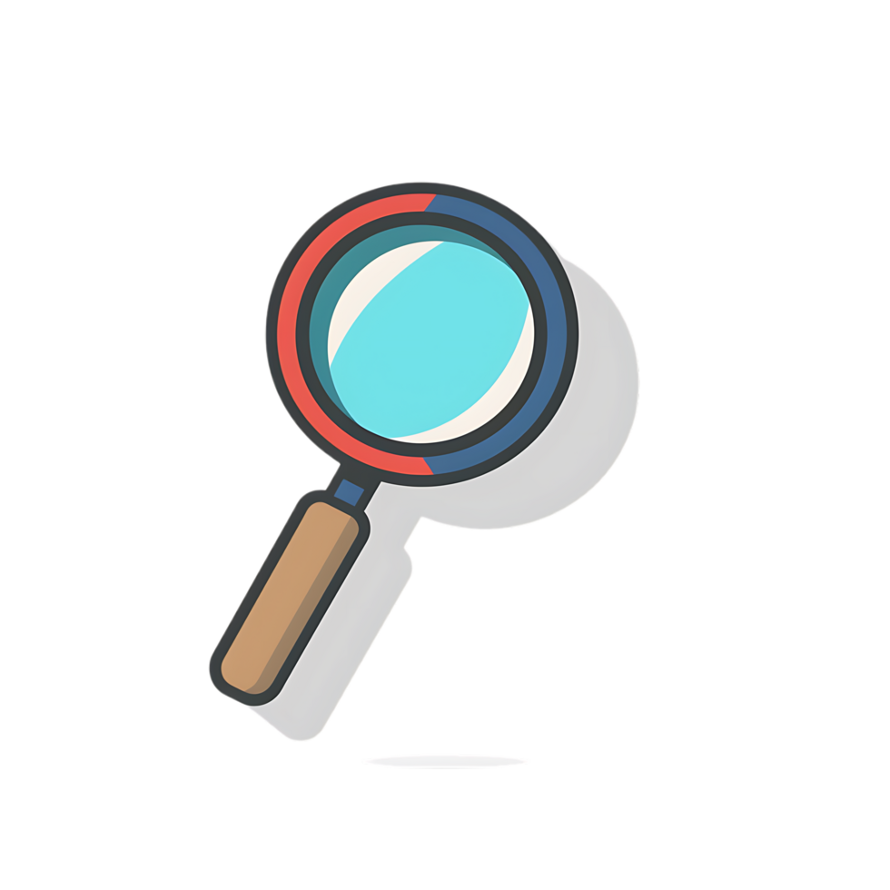 magnifier colored flat icon against transparent background generated by Ai png