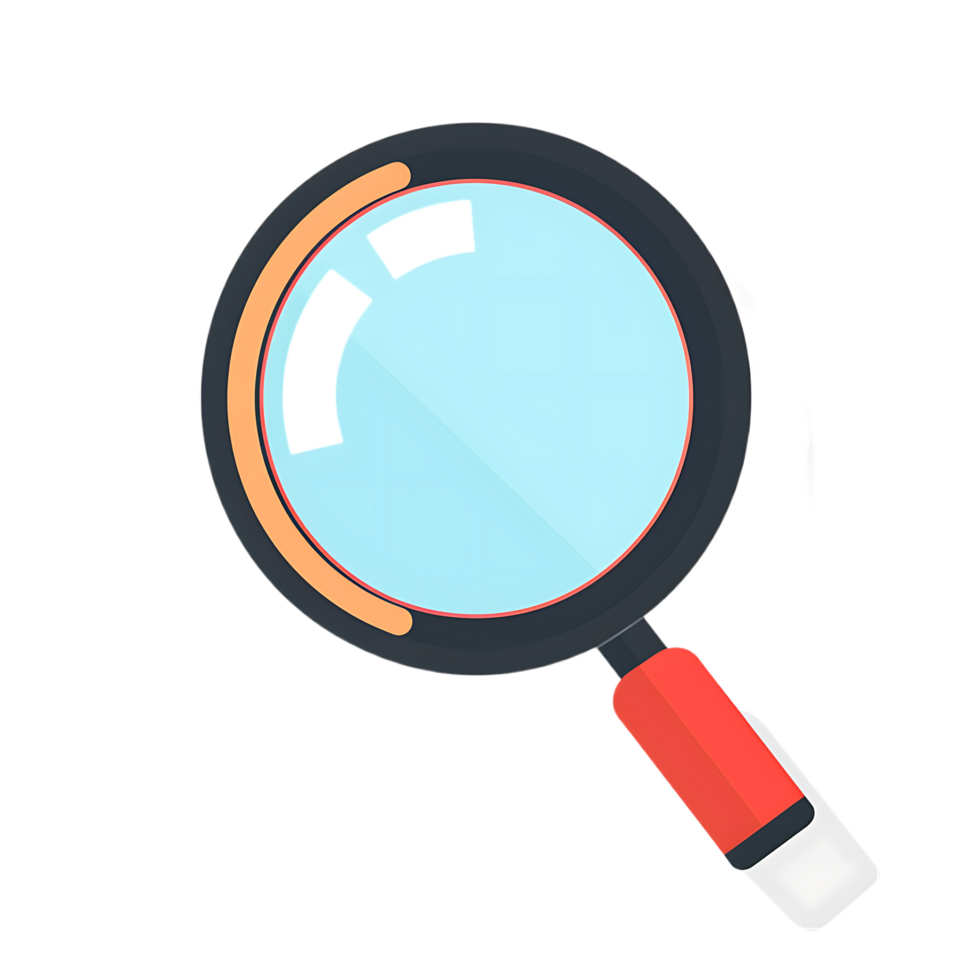 magnifier colored flat icon against transparent background generated by Ai png