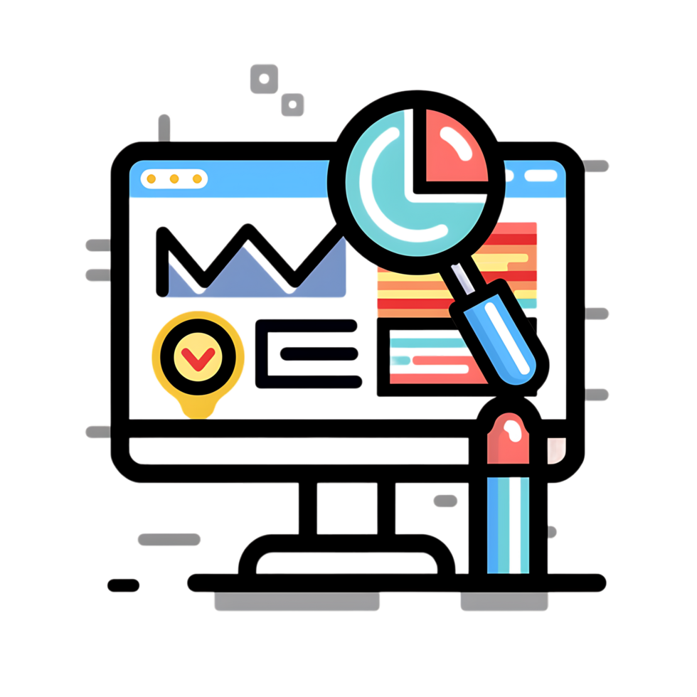 Marketing research icon against transparent background generated by Ai png