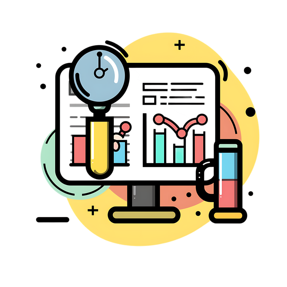 Marketing research icon against transparent background generated by Ai png