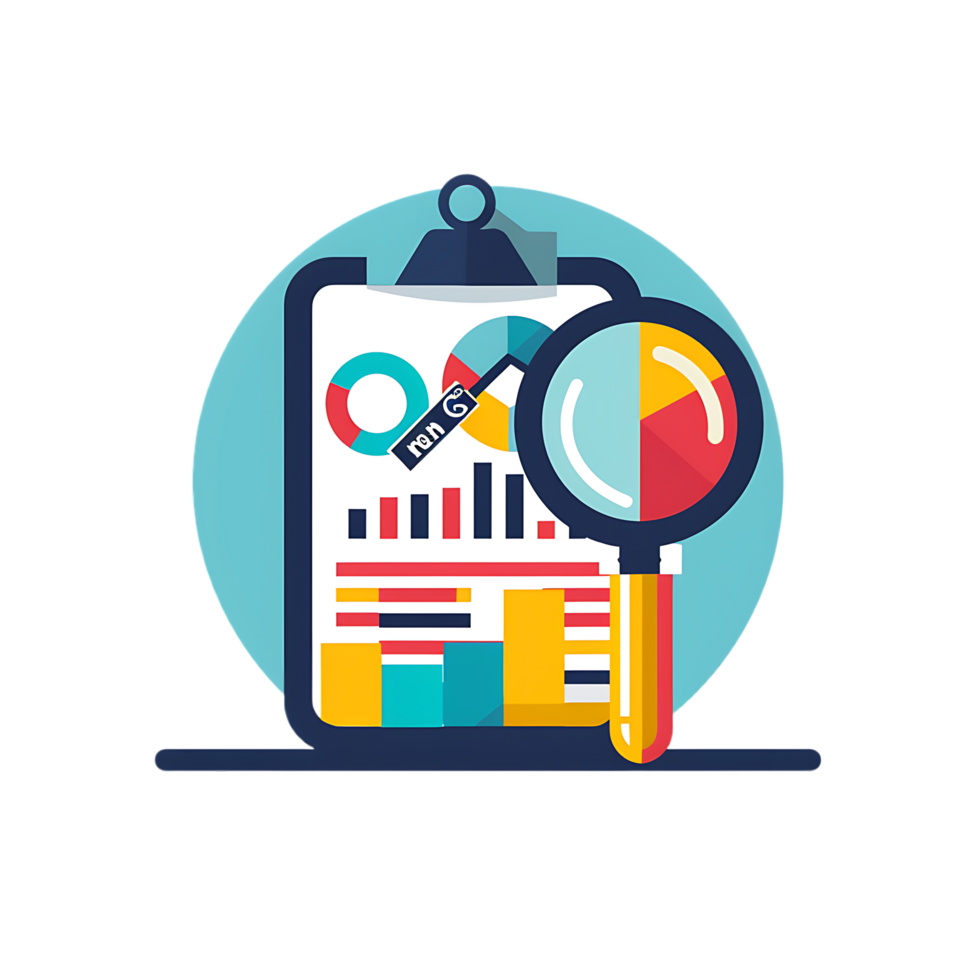 Marketing research icon against transparent background generated by Ai png
