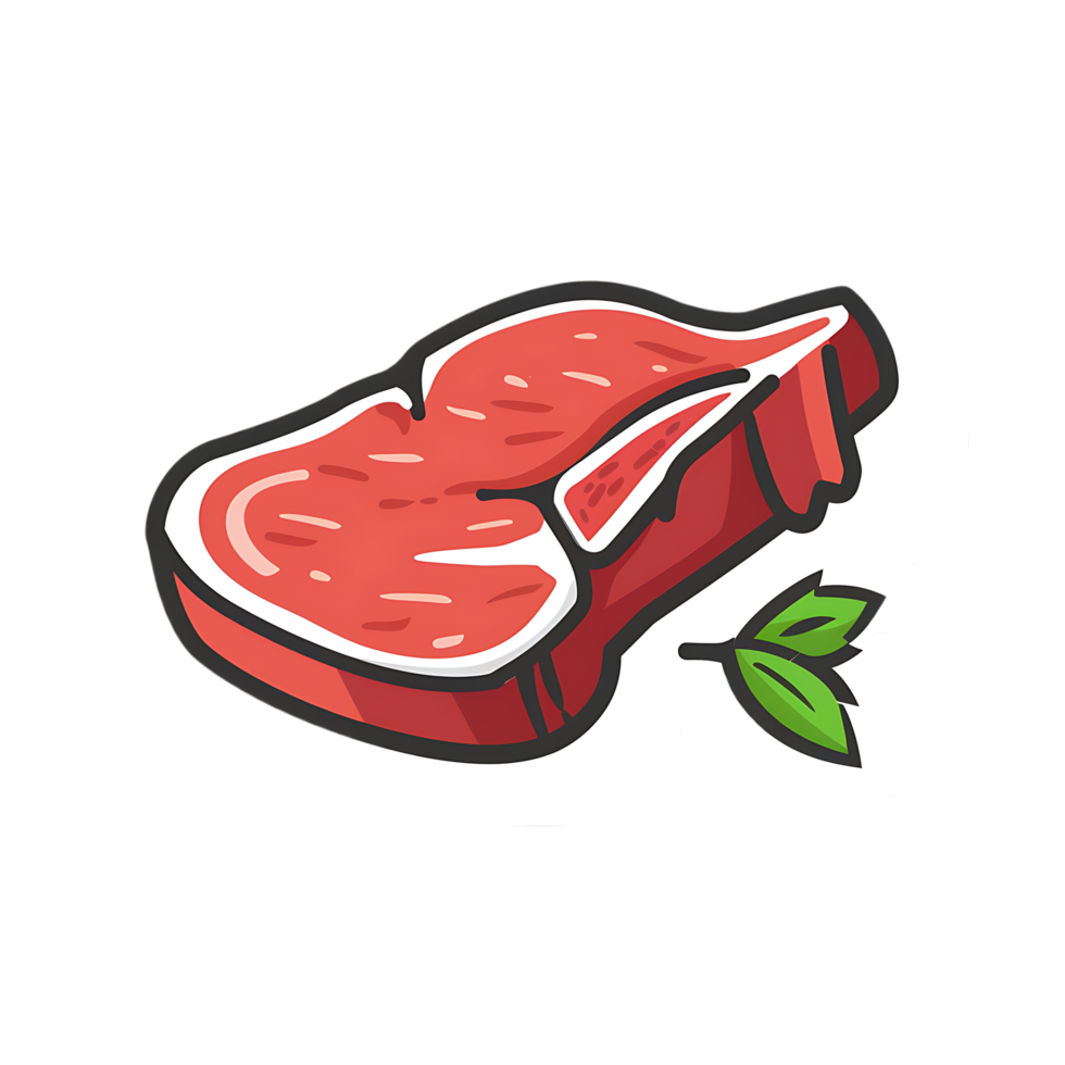 Meat icon against transparent background generated by Ai png