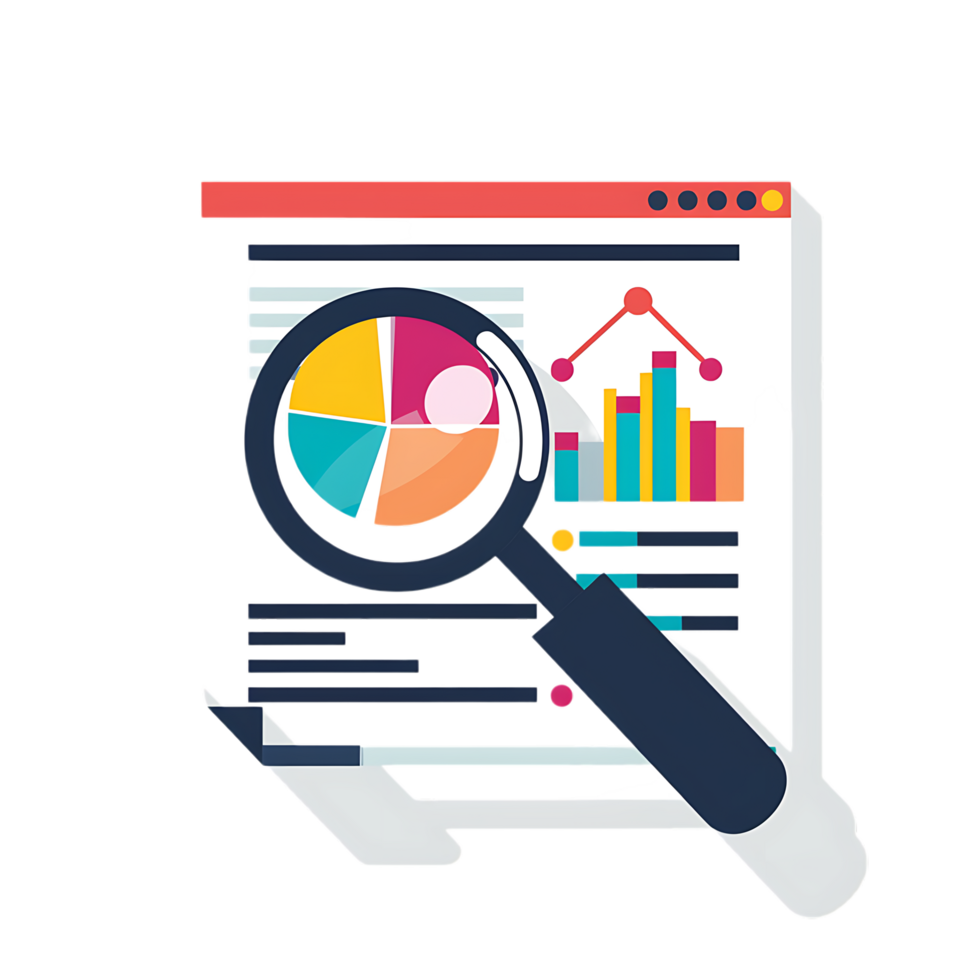 Marketing research icon against transparent background generated by Ai png