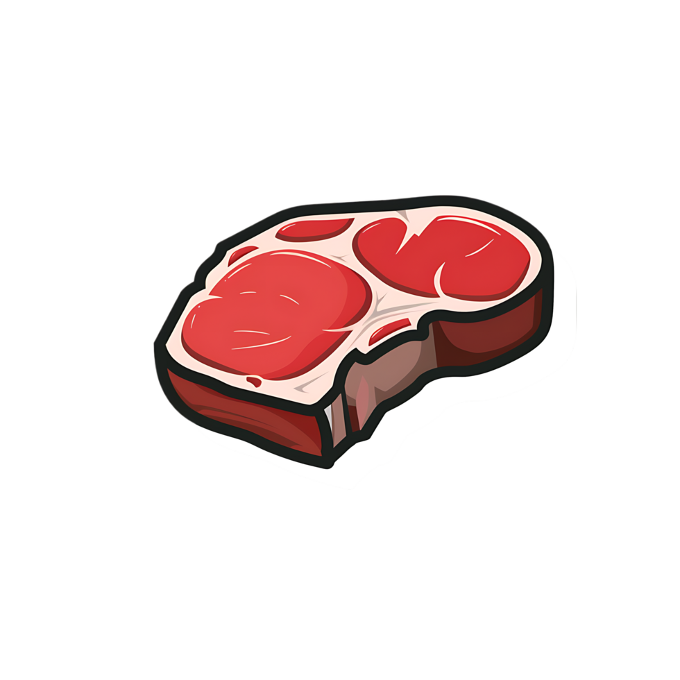 Meat icon against transparent background generated by Ai png