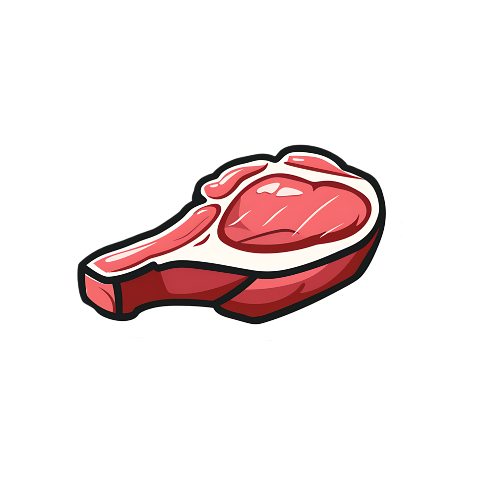 Meat icon against transparent background generated by Ai png