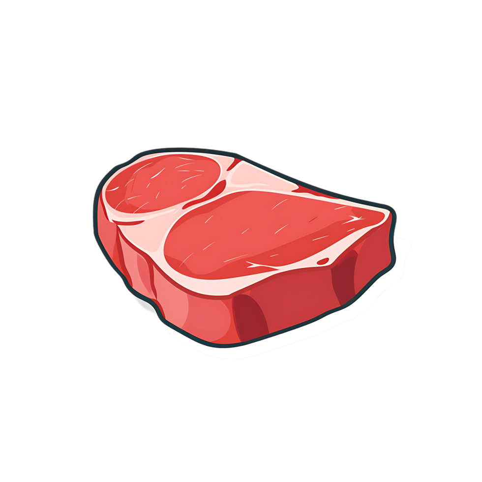 Meat icon against transparent background generated by Ai png