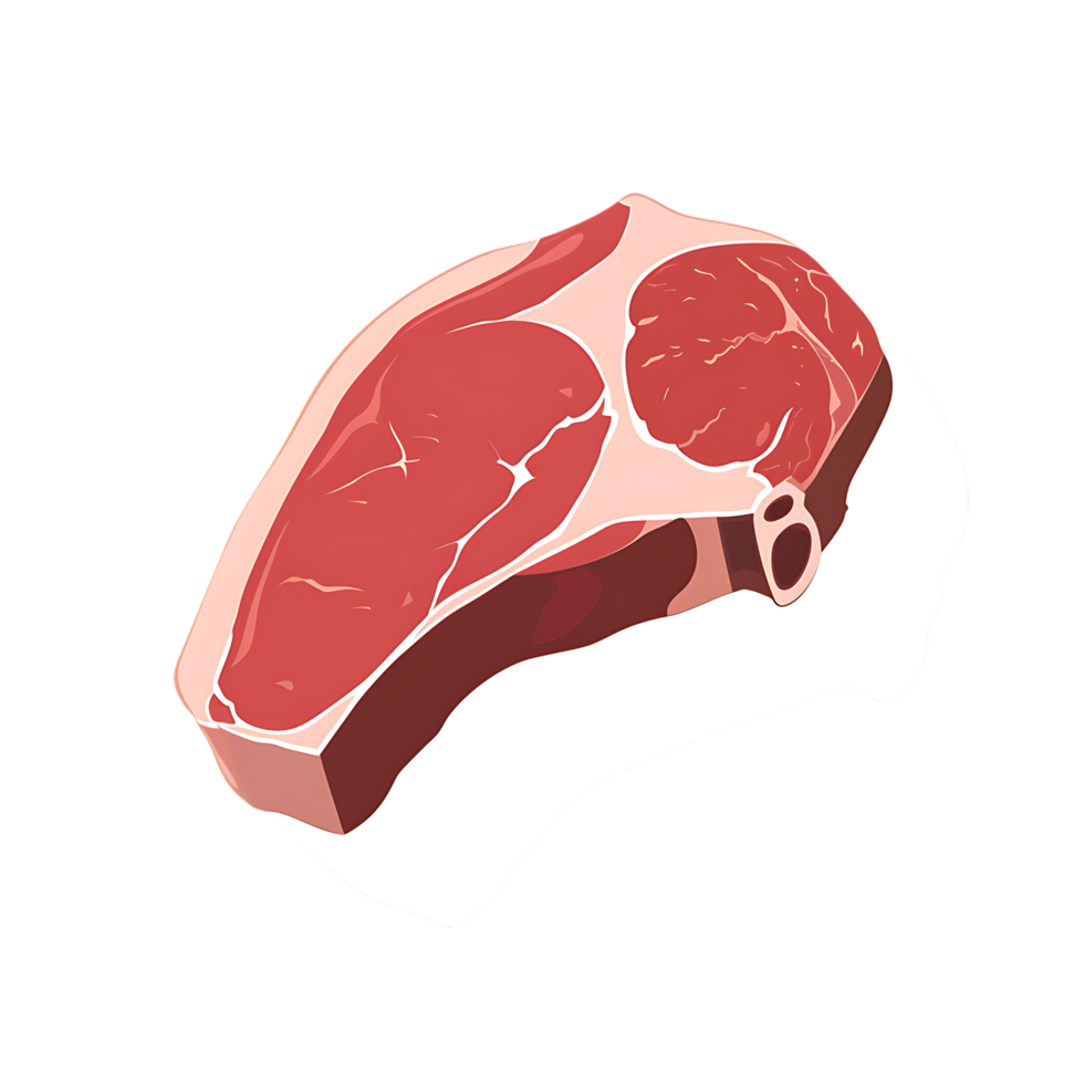 Meat icon against transparent background generated by Ai png