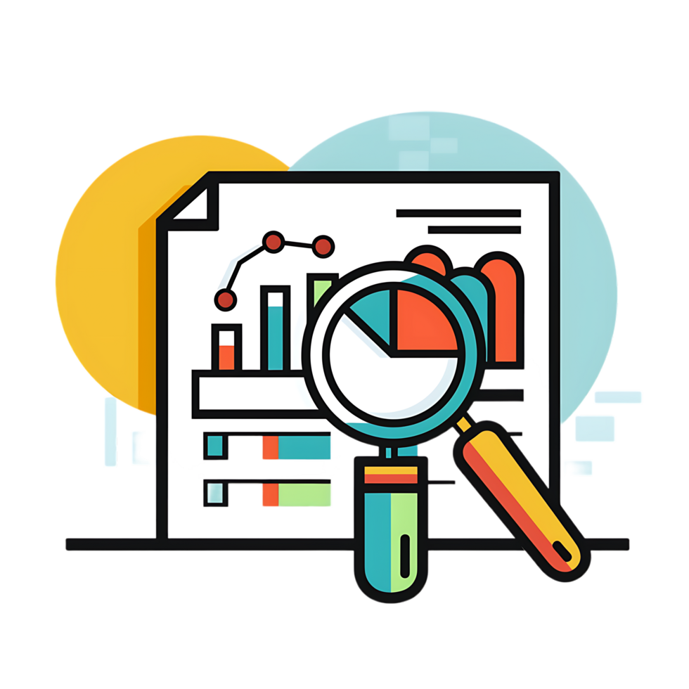Marketing research icon against transparent background generated by Ai png