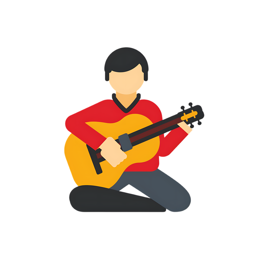 Musician icon against transparent background generated by Ai png