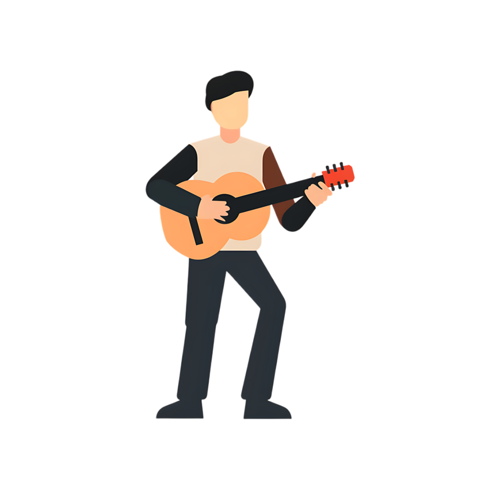 Musician icon against transparent background generated by Ai png