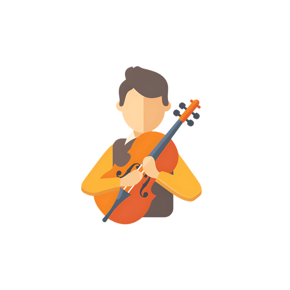 Musician icon against transparent background generated by Ai png