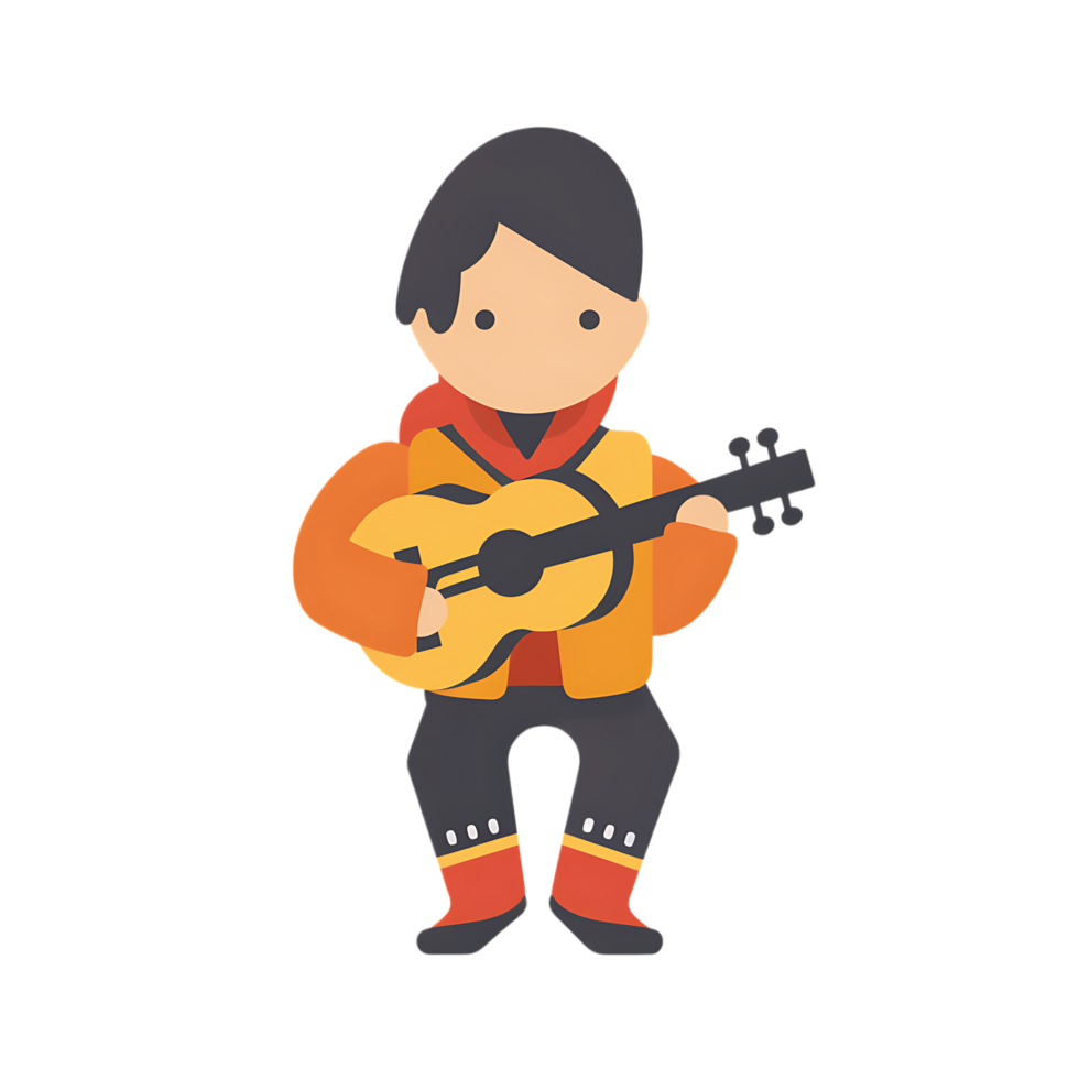 Musician icon against transparent background generated by Ai png